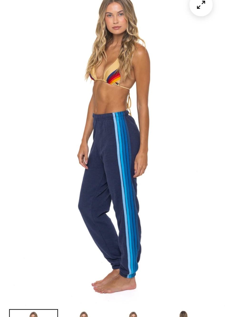 Aviator Nation 5 stripe Navy Joggers with  Blue Side Stripes